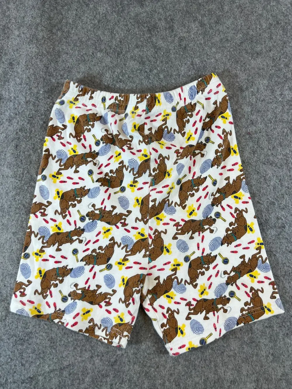 VINTAGE 90s Scooby Doo Pajama Shorts Kids Size 10 All Over Print Cotton Lounge